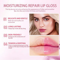 EveBeaty Pink Tinted Lip Plumper Serum - Natural Moisturizing Balm for Repair, Hydration & Fine Line Reduction，Pink Lip Serum