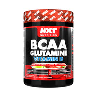NXT Nutrition BCAA, Glutamine & Vitamin D | BCAAs Amino Acids with Vitamin D3 and L-Glutamine - for Recovery, Gut Health and Muscle Protein Synthesis | 360g - 30 Servings (Strawberry Lime)