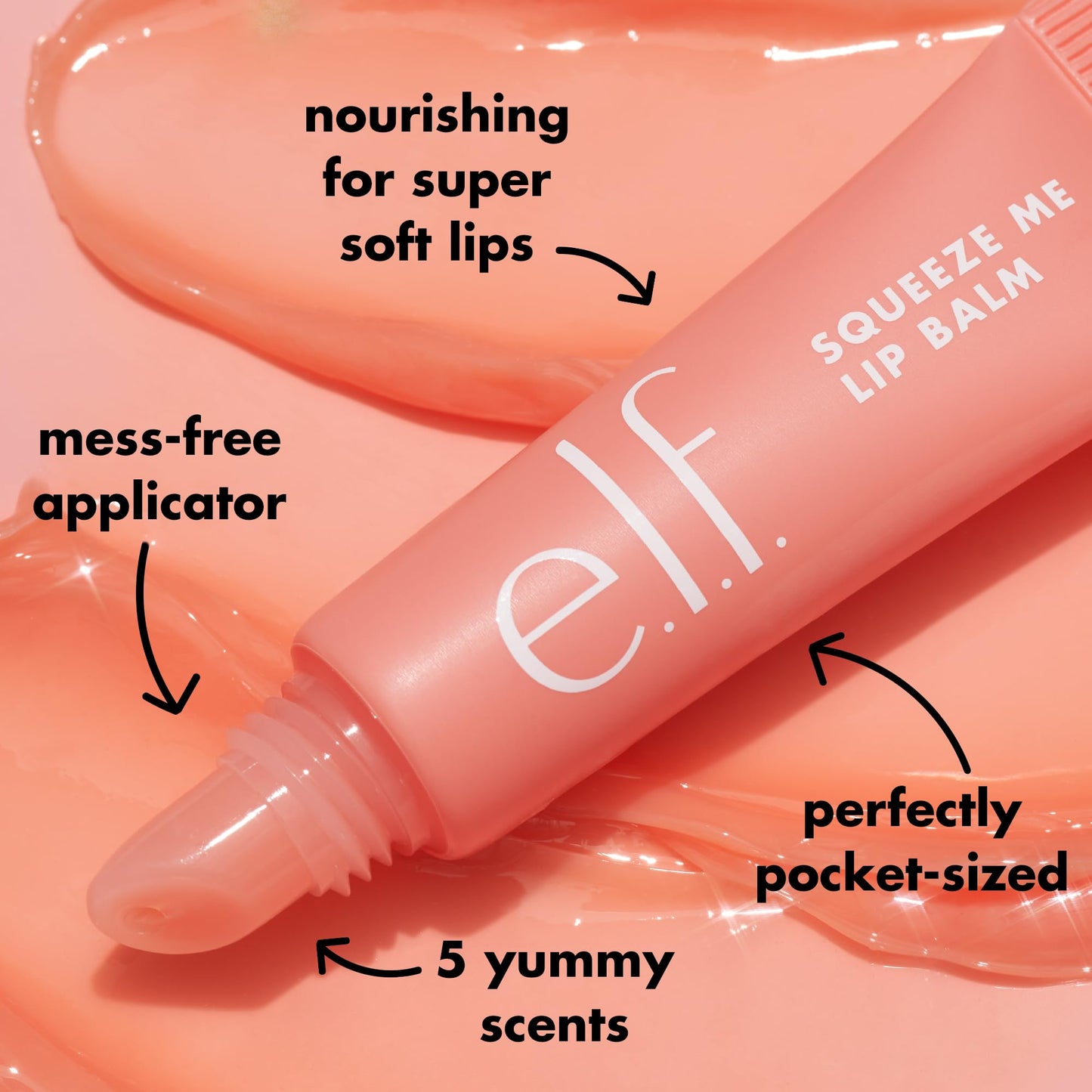 e.l.f. Squeeze Me Lip Balm, Moisturising Lip Balm For A Sheer Tint Of Colour, Infused With Hyaluronic Acid, Vegan & Cruelty-free, Grape