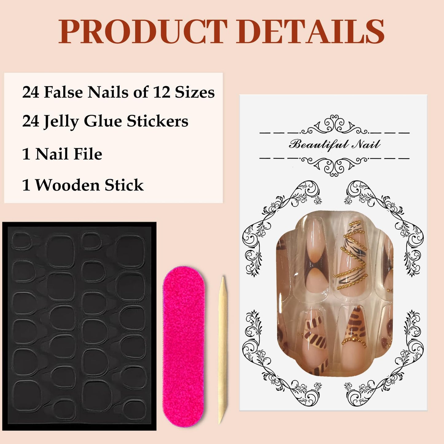 Ceboic Pack of 24 Coffin Nails for Sticking Medium Purple Glitter French Artificial Nails Press On Nails with Silver Sequins Design Full Cover Acrylic Artificial Nails Square Fingernails Fake Nails