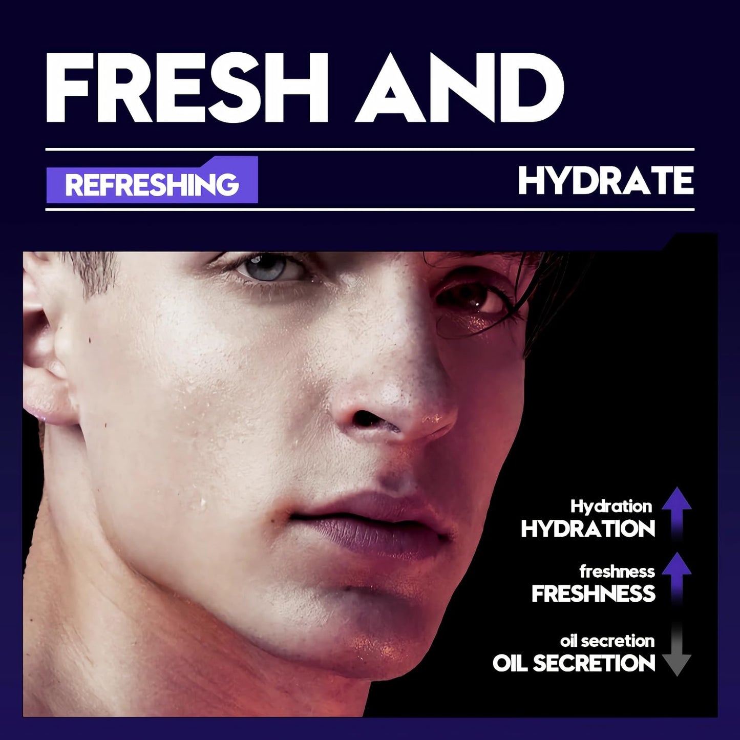 【PACK OF 6】mercham Sheet Face Mask for Men, Refreshing & Oil Control, Cleansing & Hydrating Sheet Masks Multipack, Mens Face Mask Skin Care Gift for All Skin Types - 25ml*6