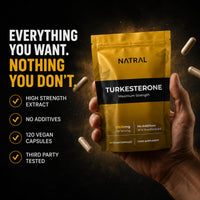 Natral Turkesterone Supplement 5000mg - 120 Caps High Strength - Standardized to 20% Ajuga Turkestanica Extract - for Muscle and Strength - Pure Extract No Additives Or Filler