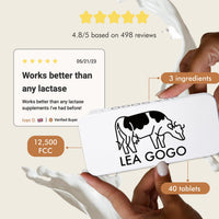 Lea Gogo Lactase Enzyme Tablets for Lactose Intolerance, 40 Tablets