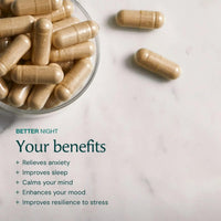 The Better Menopause Better Night Sleep Supplement for Women | with Magnesium, Ashwagandha & Lemon Balm | All-in-one Blend of Adaptogens & Vitamins to Calm The Nervous System, Balance Mood & Improve Sleep | 60 Capsules