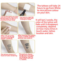 Nirbffo Large Butterfly Flower Waterproof Lasting Temporary Tattoo Women Tattoos Sticker 5 Sheets 12X19CM