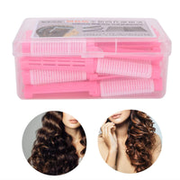 KIMISS 20pcs Hair Perm, Rod Roller Curler Hairdressing Curly Hair Perm Rods Fluffy Perming Rollers Short Large Tool KitPink (Pink)