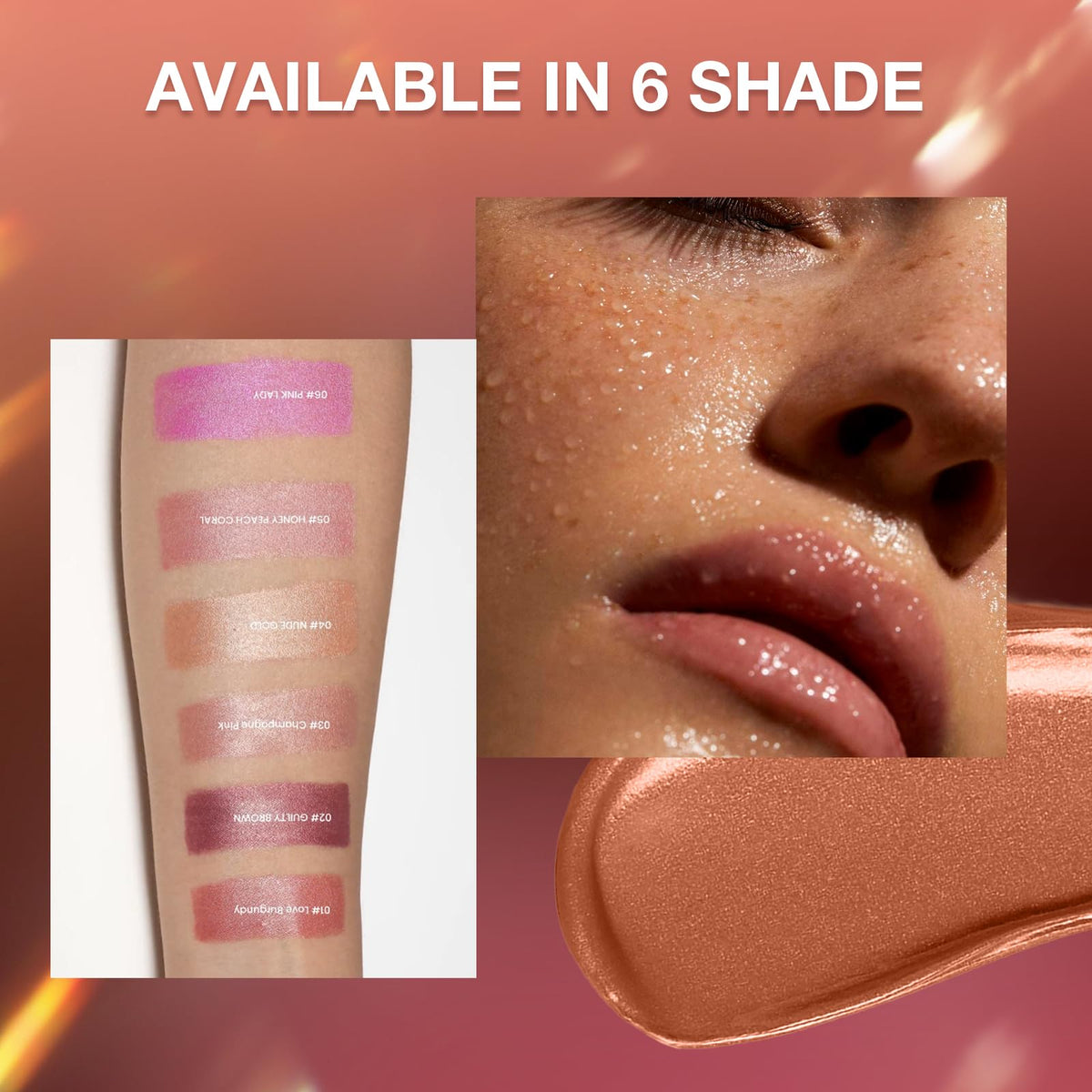 XINYUNXIN Beauty Searcher Metallic Shine Lipstick Makeup for Woman Velvet Matte Lipsticks Moisturizing No-Stick Cup Lip Makeup, Long Lasting 24H Waterproof Shine Lip Gloss (#5)