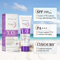IZBEAUVO Sunscreen SPF 100+, 2Pcs Sun Cream SPF 100 PA+++, Ultra Light UV Protetion Face Sunscreen, Very High Protection Suncream Factor 100, Very Water + Sweat Resistant, Refreshing (2)