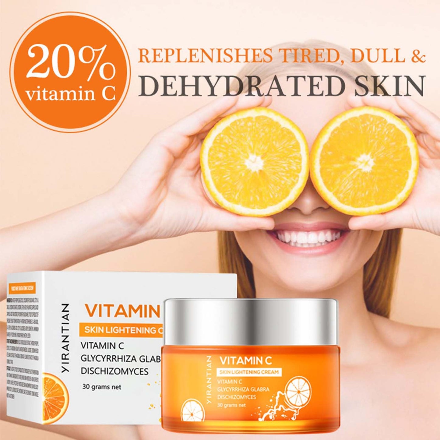 Vitamin C Face Cream with Hyaluronic & Vitamins E – Anti-Aging Moisturizer for Women, Hydrates, Plumps, Reduces Wrinkles, Dark Spots & Fine Lines