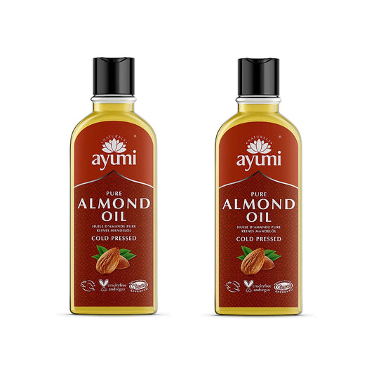 Ayumi Pure Almond Oil, Rich in Fatty Acids to Keep Skin Protected From Dryness & Wrinkles, Alleviates Dry Hair & Scalp Conditions - 2 x 150ml