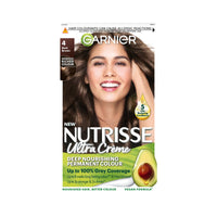 Garnier Nutrisse Ultra Crème Vegan Hair Dye, Delivers 100% Grey Coverage and Deep, Lustrous 8-Week Colour, Gentle, No-Ammonia, Vegan, Rich Colour, Shade: Natural Dark Brown