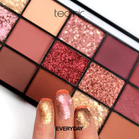 Technic Invite Only Eyeshadow Palette - 15 Blendable Shades with Highly Pigmented Glitters, Shimmers & Mattes for Day or Night Looks. A Mixture of Pinks, Berries and Neutrals. 22.5g