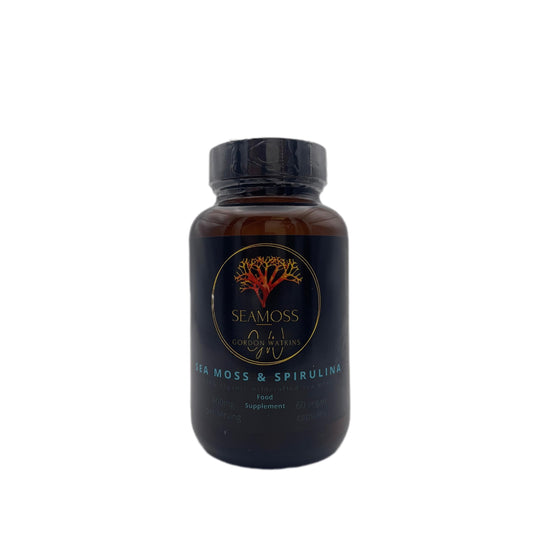 Organic Irish Sea Moss Capsules | 60 Vegan Capsules | GMO Free | Gordon Watkins Exclusive Botanical Blend (Spirulina)