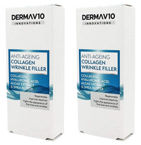 Derma V10 Anti-Ageing Collagen Wrinkle Filler With Hyalauronic Acid, Algae Extract & Shea Butter (2 Pack)