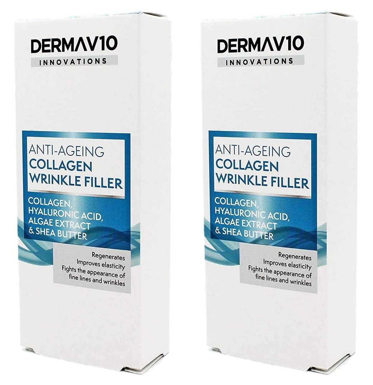Derma V10 Anti-Ageing Collagen Wrinkle Filler With Hyalauronic Acid, Algae Extract & Shea Butter (2 Pack)