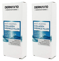Derma V10 Anti-Ageing Collagen Wrinkle Filler With Hyalauronic Acid, Algae Extract & Shea Butter (2 Pack)