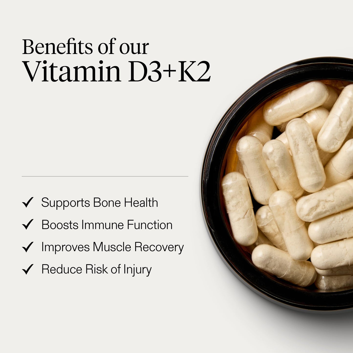 Puresport 4000IU Vitamin D3 + K2 Vegan Supplement, 60 Daily Capsules