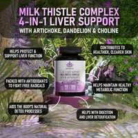 Stronglife Milk Thistle Complex Capsules – 6000mg Silymarin Extract with Artichoke, Dandelion & Choline – Liver & Detox Support for Men & Women – 180 Capsules – 90 Day Supply