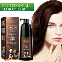 JRTTOSSE Instant Black Hair Shampoo 420ml - Semi-Permanent Black Hair Dye shampoo for Natural Hair, Lasts 30 Days, Fast Acting Formula for Men & Women (Dark Brown)