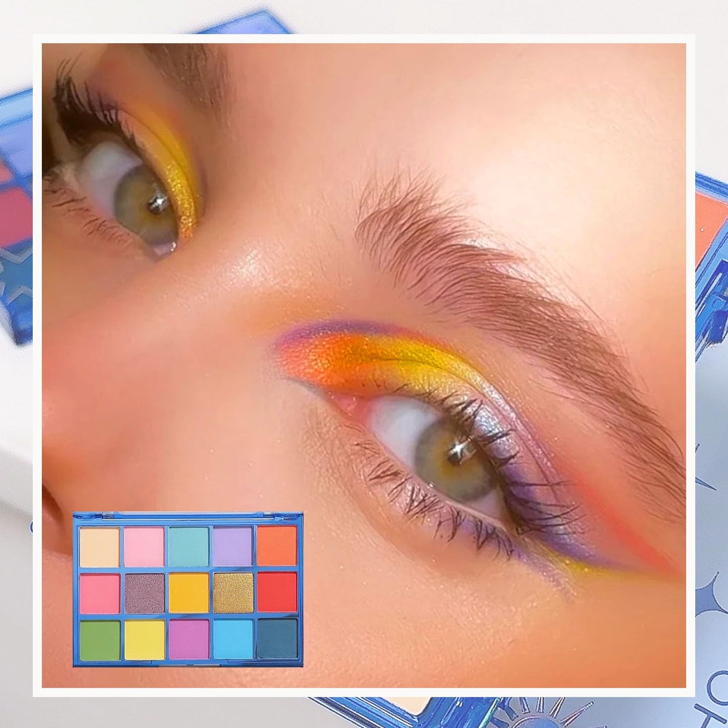 15 Colour Eyeshadow Palette, Matte Rainbow Colorful Eye Shadow Red Green Yellow Blue Shimmering Make up Palettes Highly Pigmented Long Lasting Waterproof, Gifts for Women Christmas for Party Festival