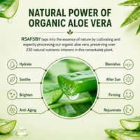 RSAFSBY 100% Natural Aloe Vera Gel for Face, Body & Hair - 100g Cold Pressed - Soothing, Hydrating & Repairing - Relieves Dry Skin, Sunburn, Blemishes & Itchy