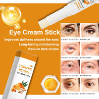 Trendyfave Turmeric Retinol Eye Stick, Eye Cream For Dark Circles And Puffy Eyes, Eye Cream Anti Aging,For Fine Lines，Eye Bags Remover, Anti Wrinkle,Dull Eye Skin, Moisturizing, Firming, Hydrating,3pcs