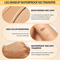 FOCUSUN Leg Makeup Waterproof No Transfer, Leg Make Up to Cover Veins, Concealer Full Coverage, Body Concealer, Tattoo Cover Up Makeup, Even Skin Tone, Easy Application(03 Brown Color,40ml)