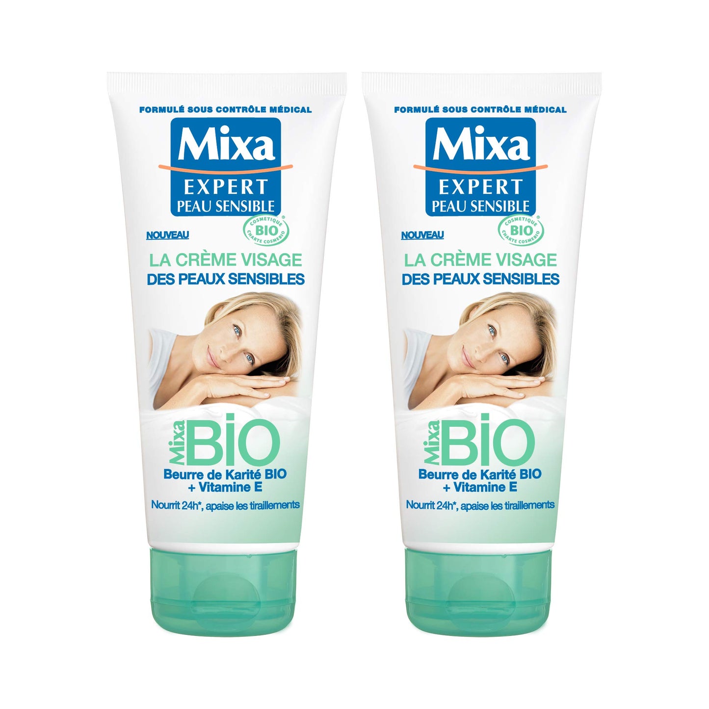 Mixa Bio Face Cream for Sensitive Skin 100ml (Pack of 2)