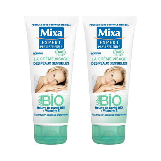 Mixa Bio Face Cream for Sensitive Skin 100ml (Pack of 2)