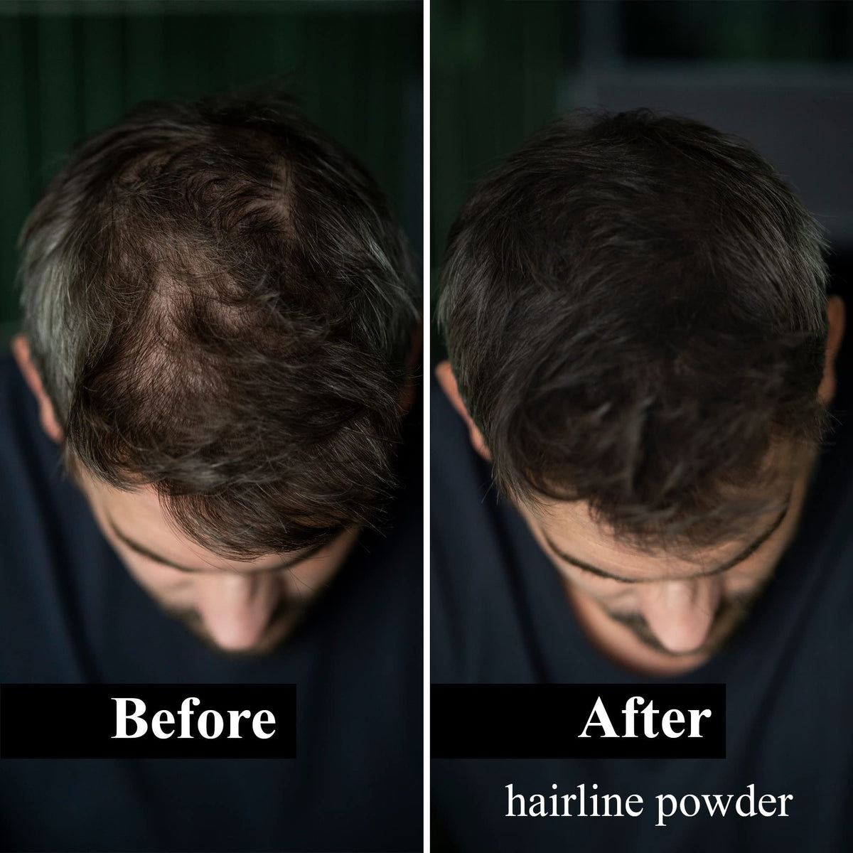 LEON MIGUEL Hair Line Powder – Unisex Hair Repair Make Up – Hair Shadow Make Up - Instantly Covers and Conceals Receding Hairlines, Thinning Hair etc. – Waterproof | 4g (dark grey)