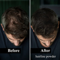 LEON MIGUEL Hair Line Powder – Unisex Hair Repair Make Up – Hair Shadow Make Up - Instantly Covers and Conceals Receding Hairlines, Thinning Hair etc. – Waterproof | 4g (dark grey)