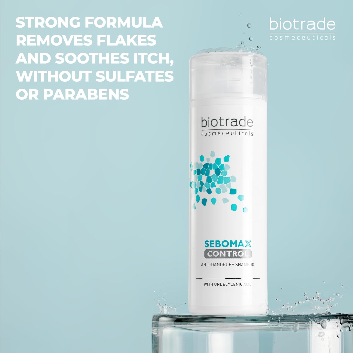 Biotrade sebomax Biotrade Sebomax Control Anti-Dandruff Shampoo with Undecylenic Acid – Anti-Itch Shampoo that Soothes Irritated Scalp and Removes Dandruff & Impurities – 200 ml