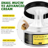 Advanced Snail Mucin 92% Power Repairing Essence, 3.52 oz/100g Snail 92 All in one Face Serum Cream With Snail Secretion Filtrate, Improve Dull Skin | Anti-Aging | Deep & Intense Hydration