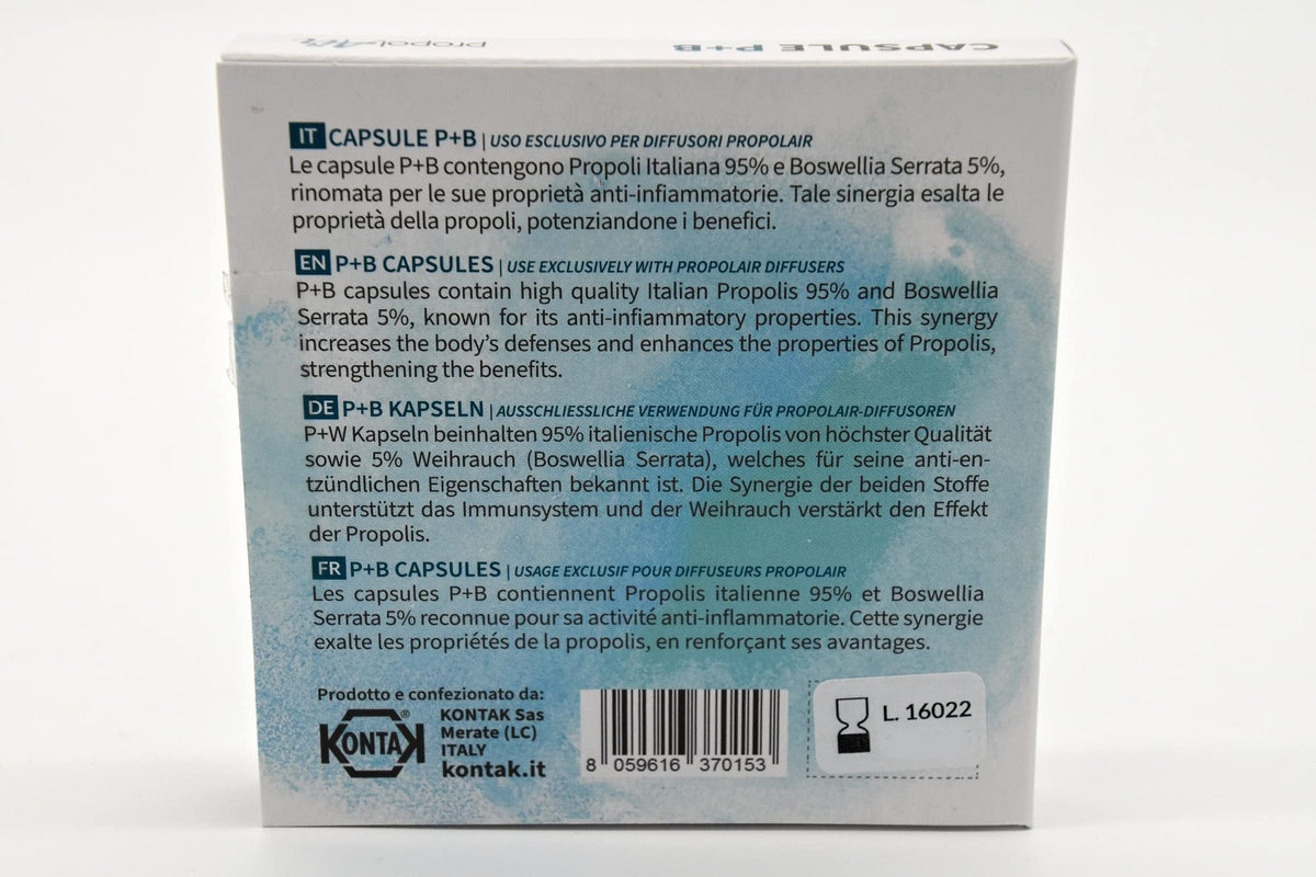 Propolair Propolis & Boswellia Capsules for PropolAir Propolis Diffusers with or Without Ioniser or Fan. Reduces Harmful Airborne microbes by up to 71%