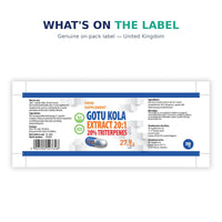 Hepatica Gotu Kola (Centella Asiatica) 5,000mg Equivalent | 250mg 20:1 Extract Standardised to 20% Triterpenes | 90 Vegan Capsules | 3-Month Supply | 3rd Party Lab Tested