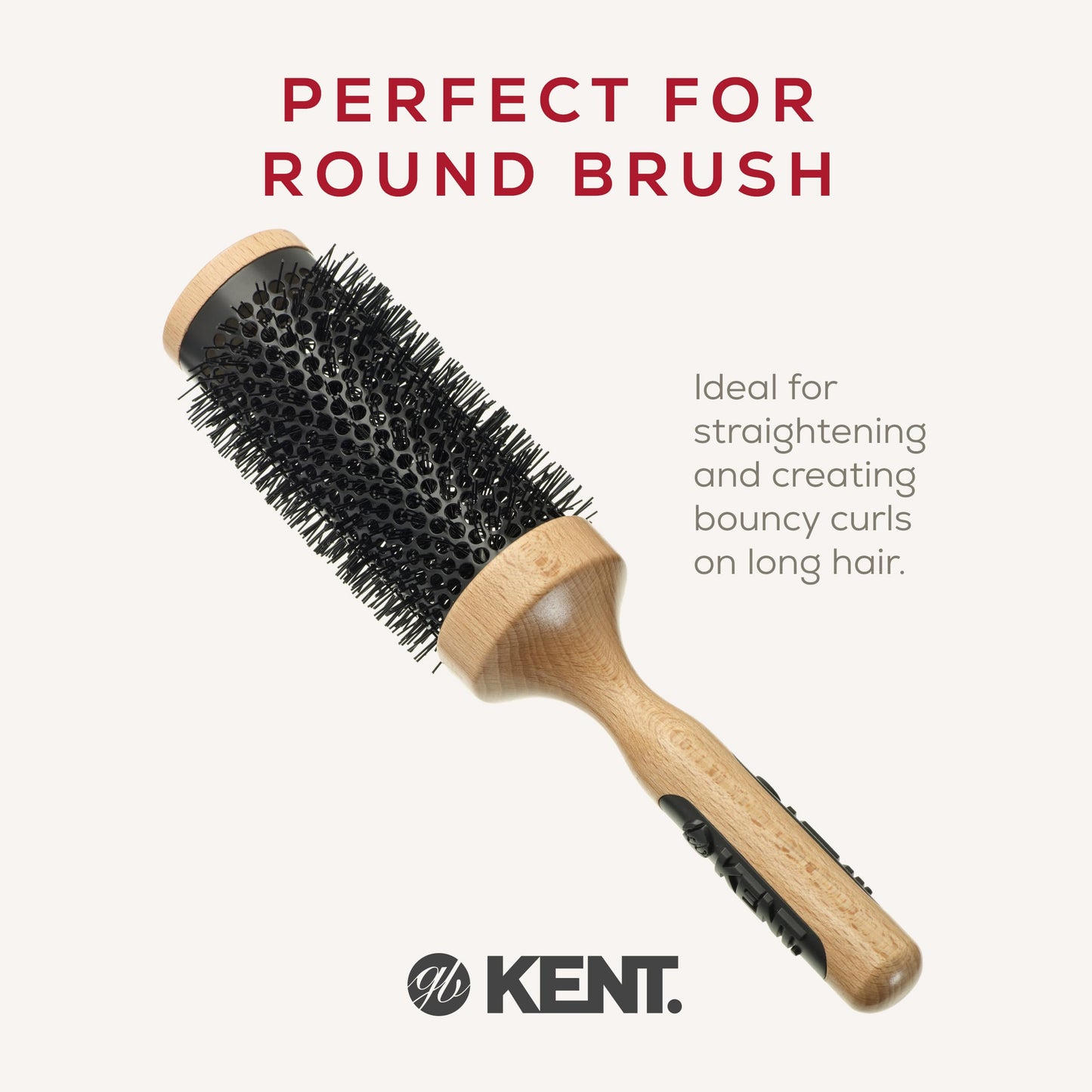 KENT Kent Brushes Perfect for Curling, 56mm Ceramic Radial PF13 Brush, Ideal for Straightening or Creating Curls for Long Hair, Ceramic Round Brush