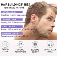 Hair Fibres for Thinning Hair, Nature Keratin Hair Fibers Instantly Full Hair,3-in-1 Hair & Beard Styling Set,Black Hair Loss Concealer for Men and Women
