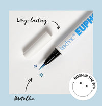Technic Euphoria Metallic Liquid Liner - Highly Pigmented - Long Lasting - Brush like Tip for Ultimate Precision 0.8ml (Blue)