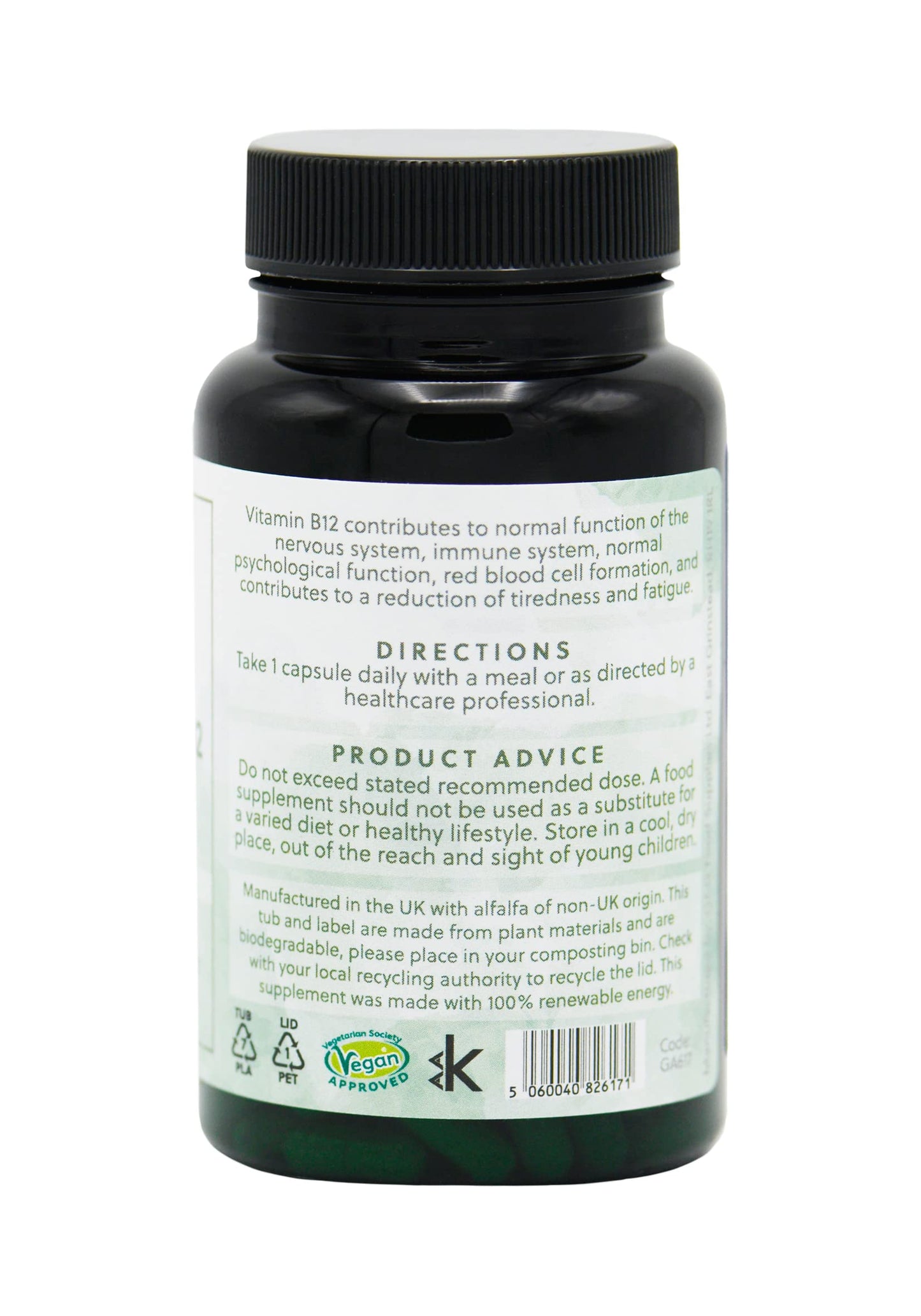 Vitamin B12 Capsules | 1000µg Vitamin B12 per Capsule | 120 Vegan Capsules | Methylcobalamin B12 | G&G Vitamins