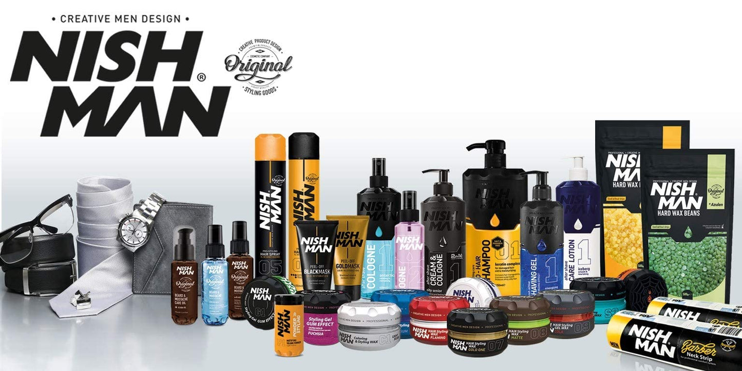 NISHMAN Hair Volume Powder, 20 gr | Light Control | Natural Matte Look | Hair Styling Powder Men | Hair Texture Powder Wax | Texturising, Volumising Hair Powder Men (P5+ Ultra Hold)