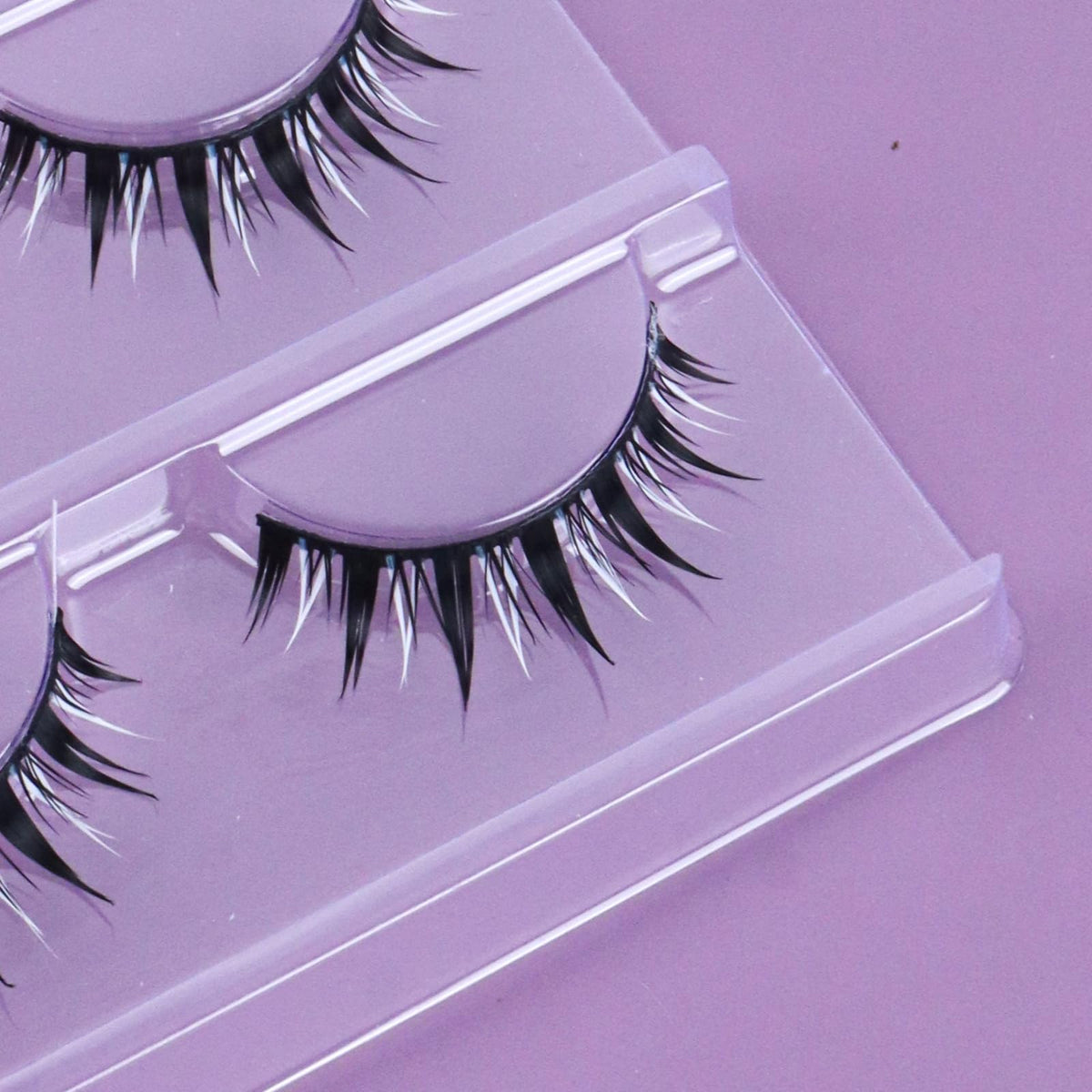 Klfoho Manga Lashes Natural Wet Look Wispy Spiky Lashes Anime Eyelashes Wispy Natural Lashes Extension Strip Japanese Style Fake Eye Lashes Handmade (Black White 3 Pairs)