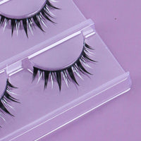 Klfoho Manga Lashes Natural Wet Look Wispy Spiky Lashes Anime Eyelashes Wispy Natural Lashes Extension Strip Japanese Style Fake Eye Lashes Handmade (Black White 3 Pairs)