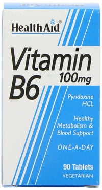 HealthAid Vitamin B6 (Pyridoxine HCl) 100mg - 90 Tablets