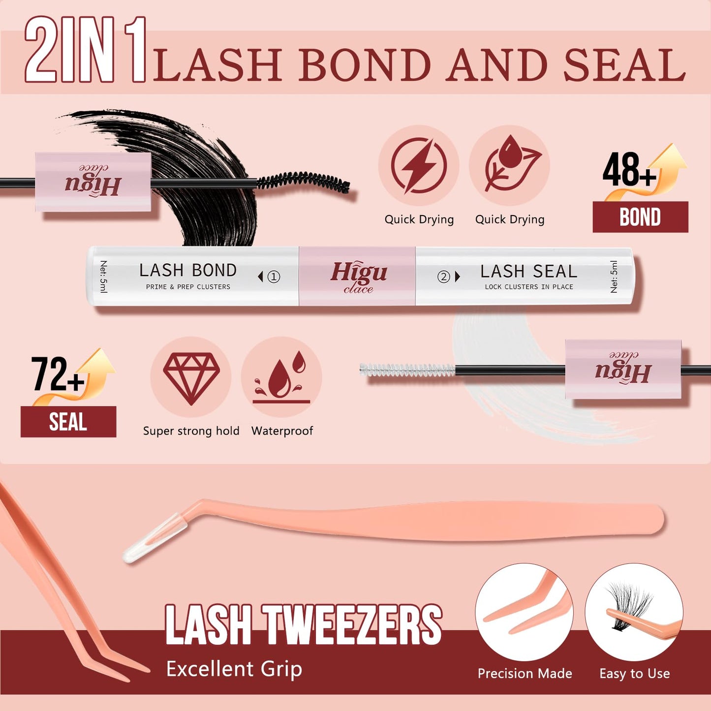 Higu clace Fluffy Cluster-Lashes Kit 60D+80D, Individual-EyeLashes Kit Mix 10-18mm, Volume Lash Cluster Kit D Curl, DIY Lash Extension Kit with Lash Bond and Seal and Lash Applicator at Home(60D+80D Mix10-18)