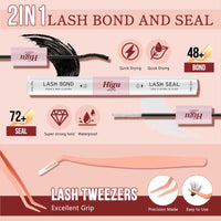 Higu clace Fluffy Cluster-Lashes Kit 60D+80D, Individual-EyeLashes Kit Mix 10-18mm, Volume Lash Cluster Kit D Curl, DIY Lash Extension Kit with Lash Bond and Seal and Lash Applicator at Home(60D+80D Mix10-18)