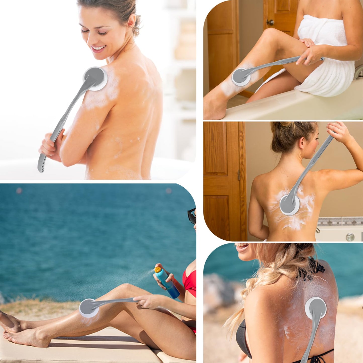 BTideas Lotion Applicator for Back, 52CM Back Cream Applicator, Cream Applicator for Back, Easy Reach and Washable, Back Moisturiser Applicator