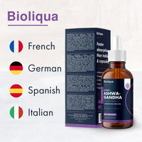 Ashwagandha Supplement Liquid Drops - High Strength of 60,000mg per 60ml Bottle at 4X Concentration - Vegan - 2 Month Supply of Premium Ashwagandha Extract - 60 Servings - Made in UK by Balance