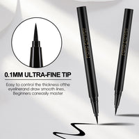 Apooliy Liquid Eyeliner with Eye Liner Stencils,Waterproof Eyeliner Pen with Slim Tip,Quick Drying,Longwearing Eye Makeup Stick,Black