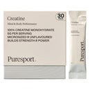 Puresport Creatine Monohydrate Powder (30 Sachets), 5g Micronised Unflavoured Creatine Supplement for Women & Men, Improves Strength & Recovery, Informed Sport Certified, Travel-Friendy