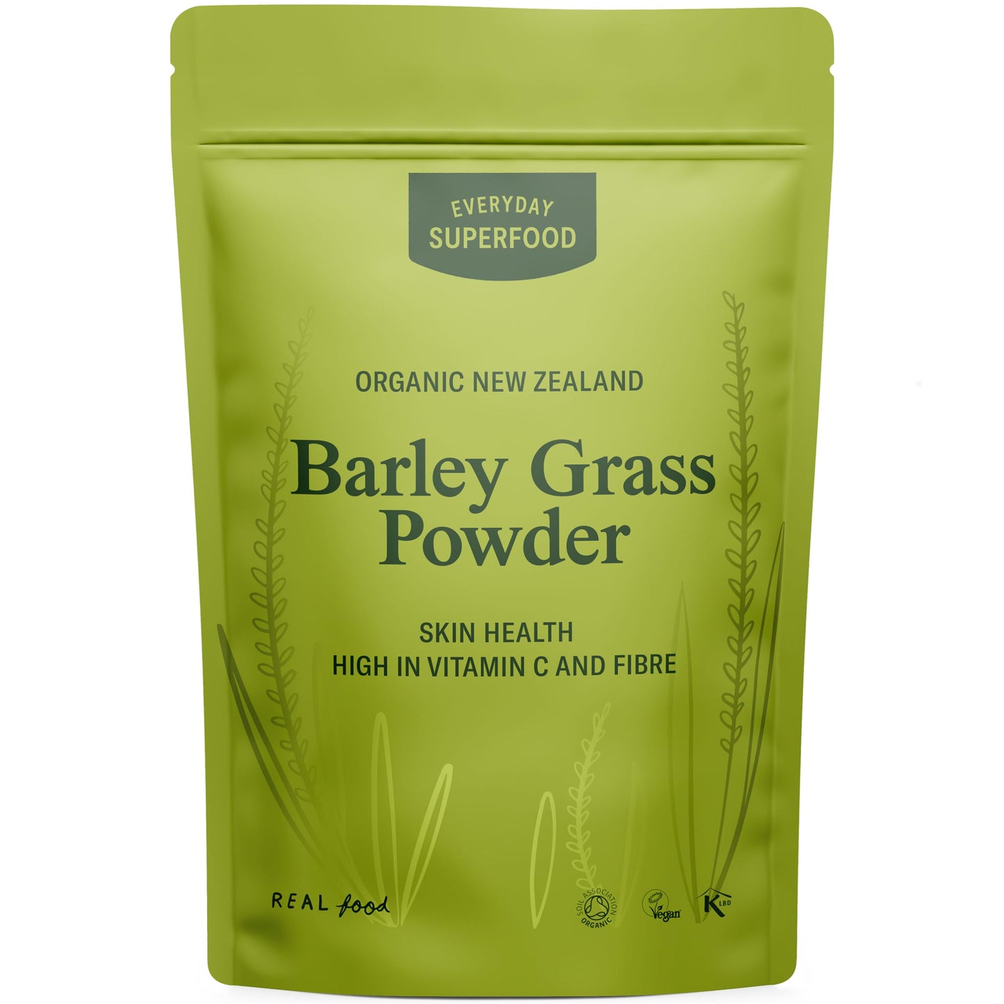 Everyday Superfood Organic New Zealand Barley Grass Powder 50g Raw and Natural Fine Milled Barleygrass Ideal in Juice and Smoothies Certified Organic, Vegan and Kosher